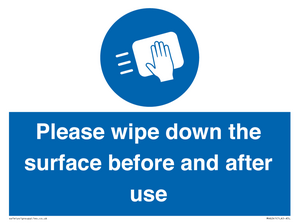 Please wipe down the surface before and after use
